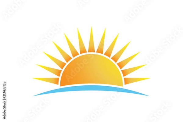 Obraz Bright sun shining vector logo isolated