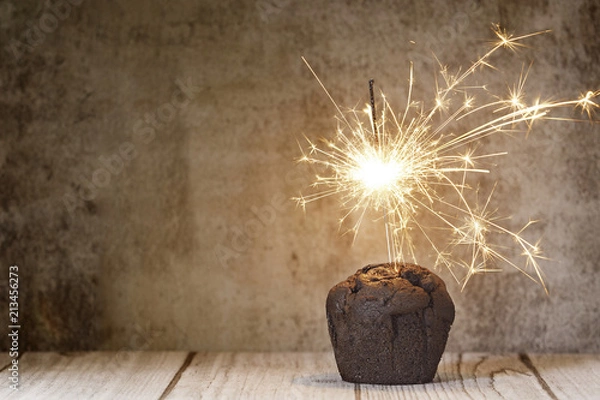 Obraz Cupcake and sparkler