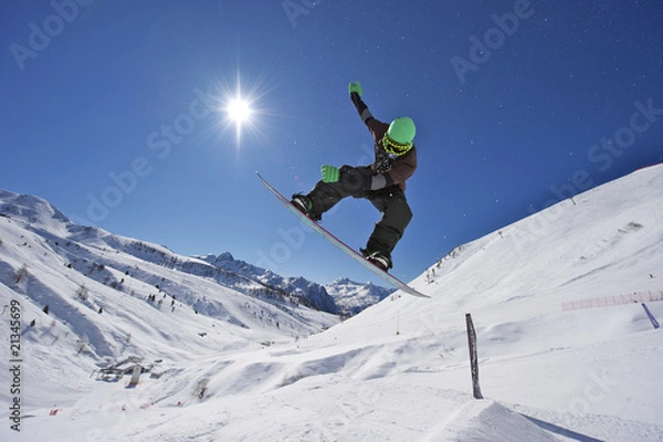 Obraz snowboard salto