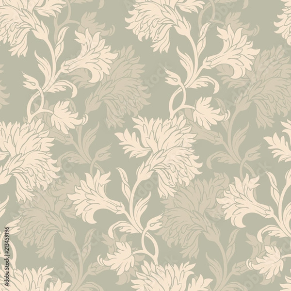 Fototapeta Seamless pattern with flowers carnations