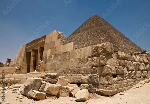 Obraz Piramida Cheopsa i wejście do grobowca