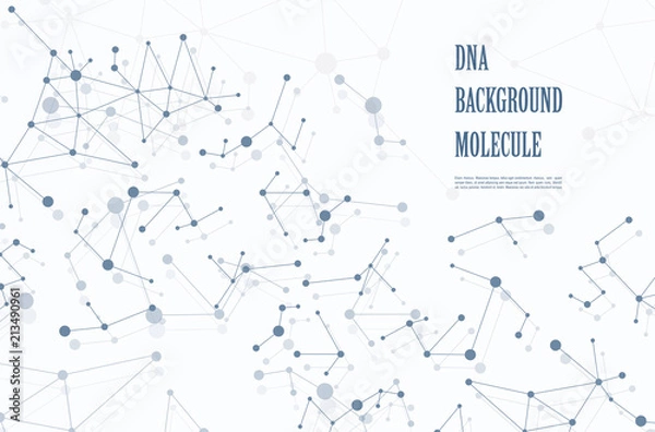 Fototapeta DNA abstract geometric background, layout in A4 set technology brochure flyer design template vector shadow