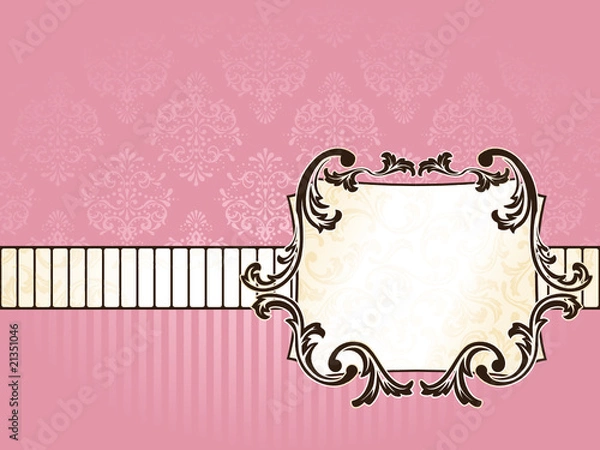 Fototapeta Elegant rectangular French vintage label, horizontal