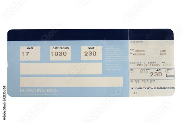 Fototapeta boarding pass