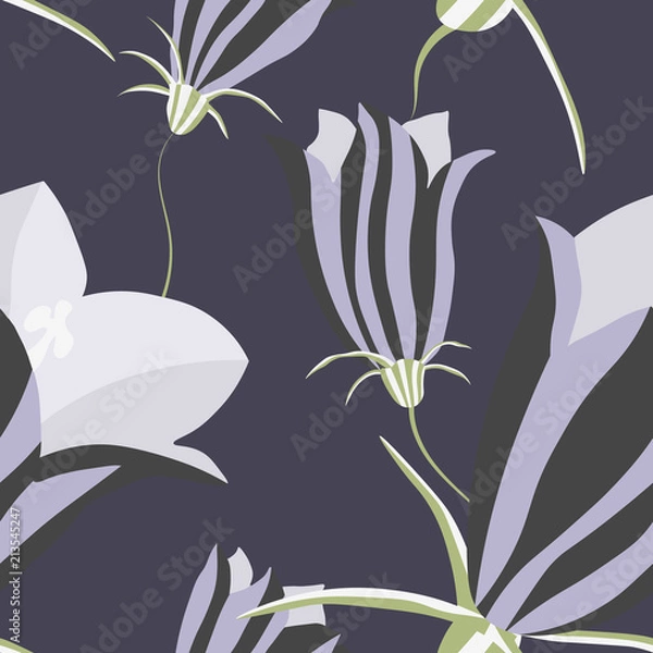 Fototapeta Bright modern floral pattern vector seamless
