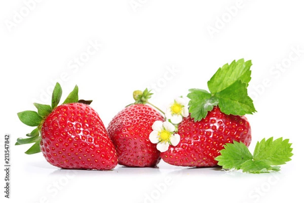 Obraz fraise sur fond blanc