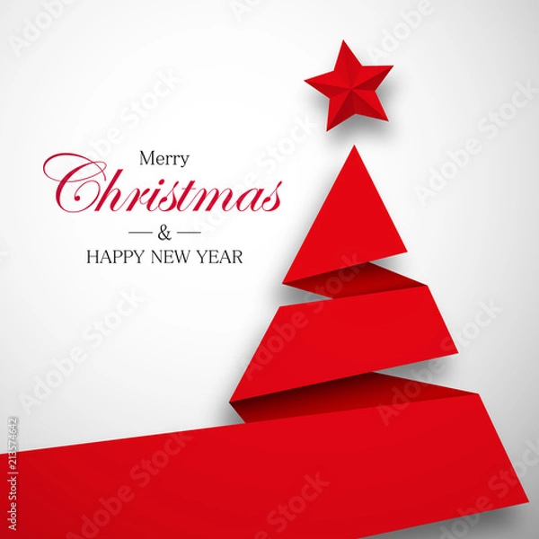 Obraz choinka origami wektor