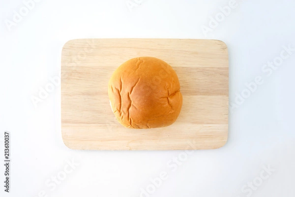 Fototapeta bread rolls bun on white background