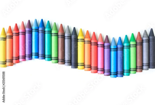 Obraz crayon drawing border multicolored background