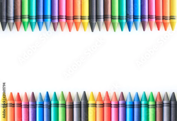 Obraz crayon drawing border multicolored background