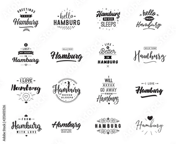 Fototapeta Greeting cards, vector design. Isolated logos. Typography set.