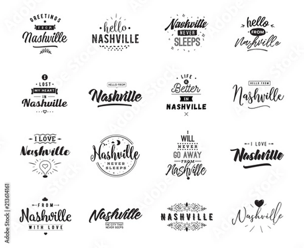 Fototapeta Greeting cards, vector design. Isolated logos. Typography set.