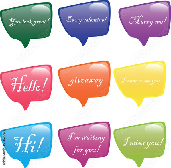 Fototapeta Speech bubbles Icon vector flat design