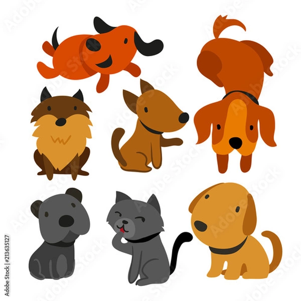 Obraz cat and dog vector collection design