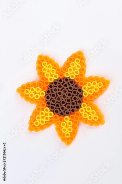 Obraz Perler bead sunflower.