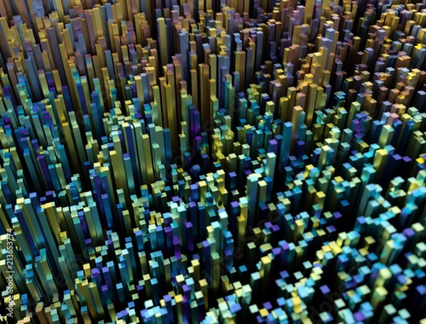 Obraz Abstract creative colorful 3d render geometric background