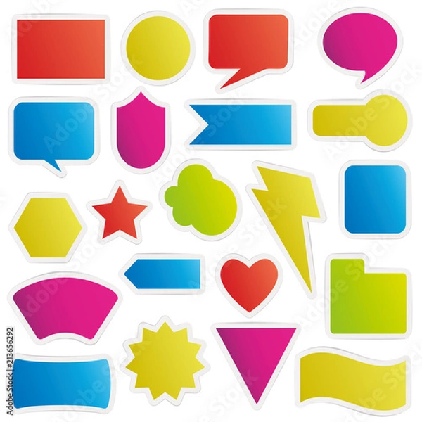 Obraz Different colorful shapes sticker style.