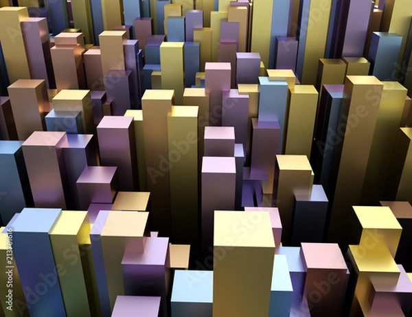 Obraz Abstract creative colorful 3d render geometric background