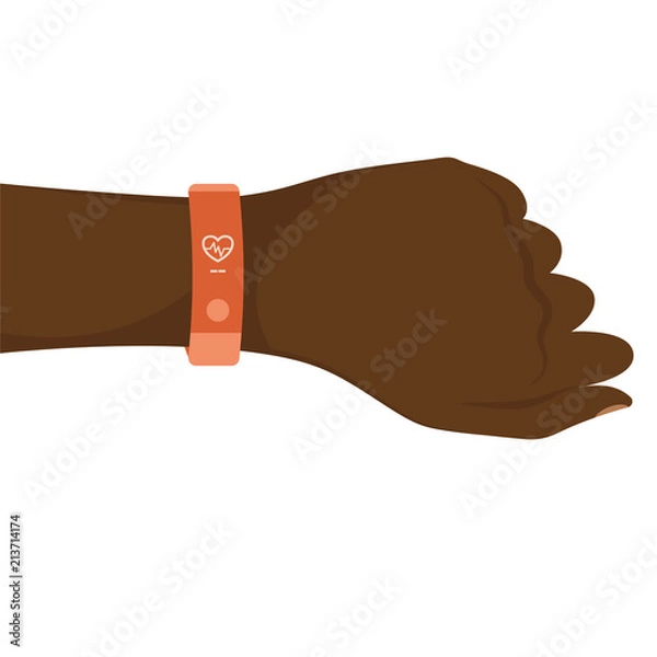 Obraz Hand with smart band.