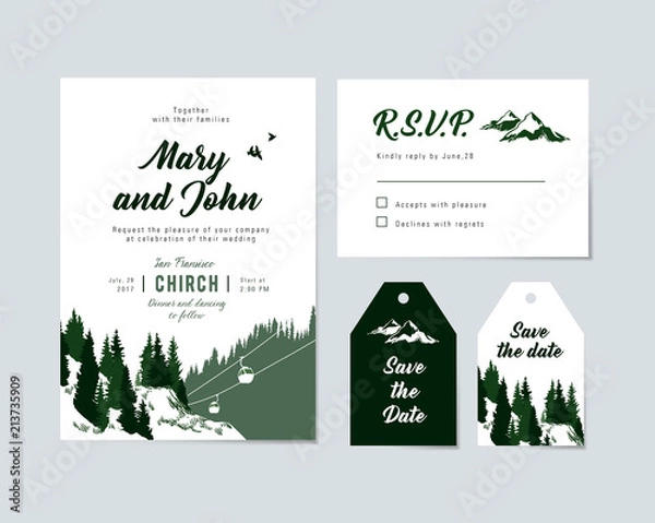 Obraz wedding invitation set