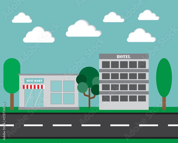 Obraz city buildings design