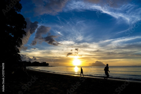 Obraz seychelles beau vallon beach at sunset