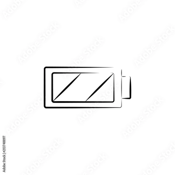 Fototapeta battery mark outine logo style icon. Element of photo icon for mobile concept and web apps. Outline battery mark icon can be used for web and mobile