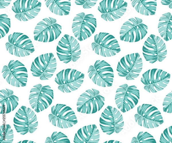 Fototapeta Monstera blue Pattern