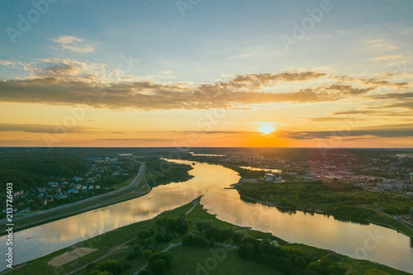 Fototapeta Neman and Neris confluence, Kaunas, Lithuania