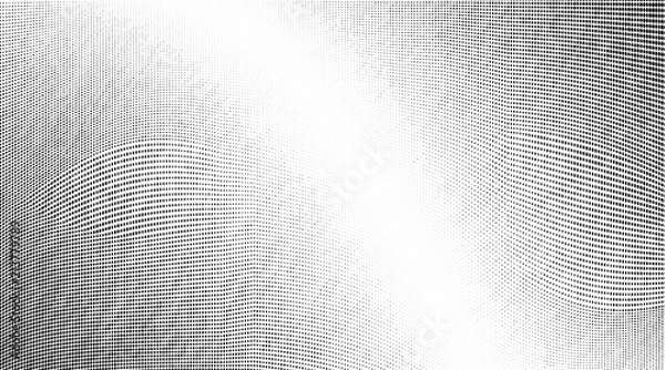 Fototapeta Abstract monochrome grunge halftone pattern. Soft dynamic lines. Vector illustration with dots. Modern polka dots background