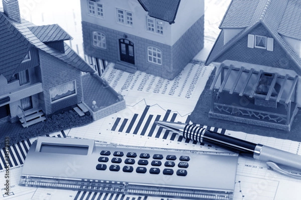 Obraz Model house and calculator