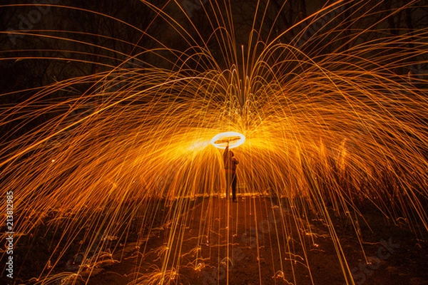 Obraz Funkenflug mit Stahlwolle