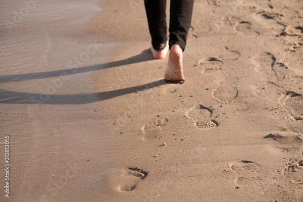 Obraz Fußabdrücke im Sand