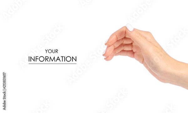 Fototapeta Female hand holding pattern on white background isolation
