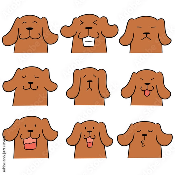 Obraz vector set of dog face