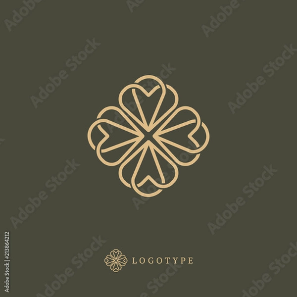 Fototapeta Vector celtic luxury curve logo design. Polygon ornate frame. Vintage premium design vector element.