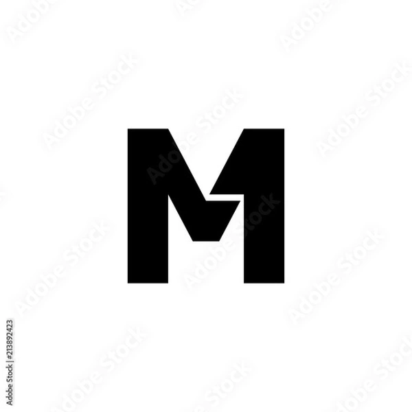 Obraz M1 initial uppercase letters, bold creative logo.