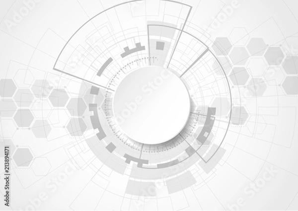 Fototapeta Abstract futuristic digital technology concept, High computer, Vector background