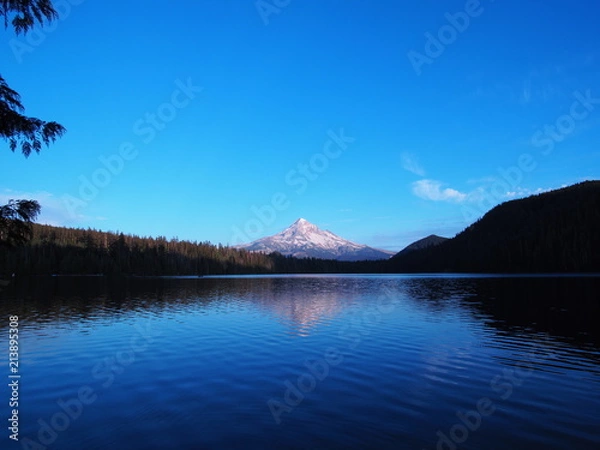 Obraz ロストレイク、フッド山と湖面に映る風景