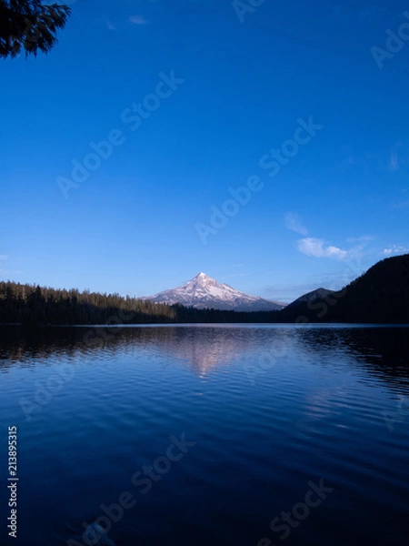 Obraz ロストレイク、フッド山と湖面に映る風景