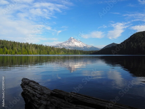 Obraz ロストレイク、フッド山と湖面に映る風景