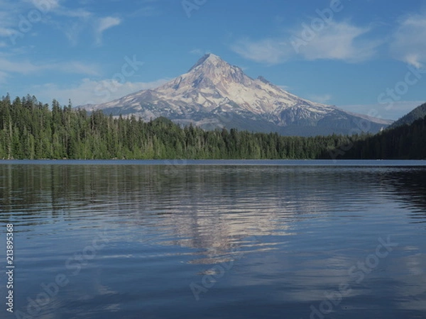 Obraz ロストレイク、フッド山と湖面に映る風景