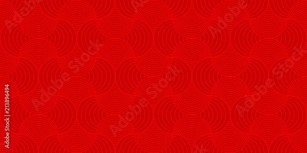 Fototapeta Background pattern seamless red luxury round rectangle circle abstract vector design. Chinese New Year background