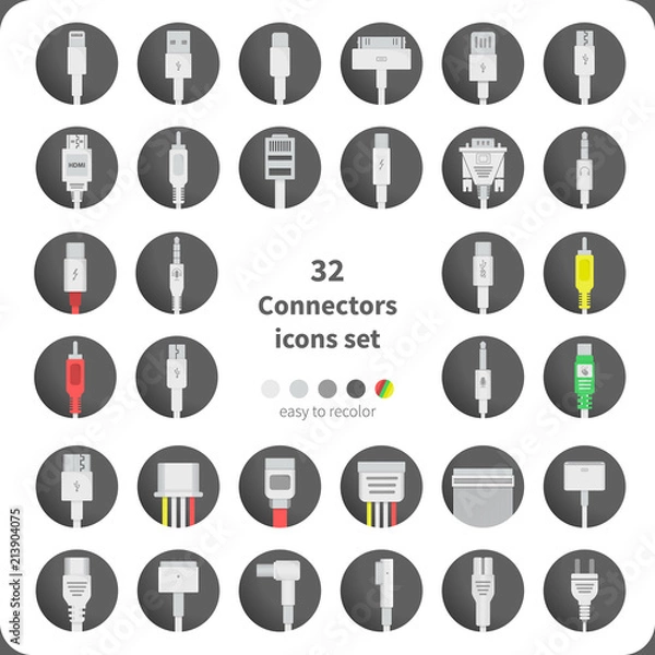 Fototapeta 32 Connectors icons set