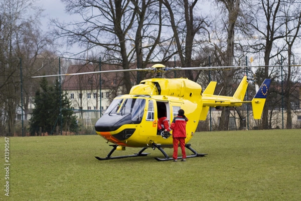 Obraz a rescue helicopter just landed