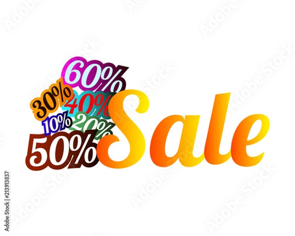 Fototapeta Concept for sale, on an isolated background