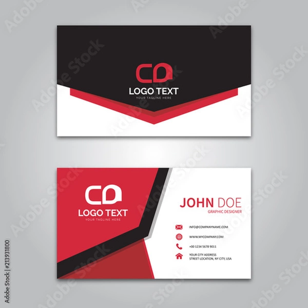 Obraz Red and black business card template