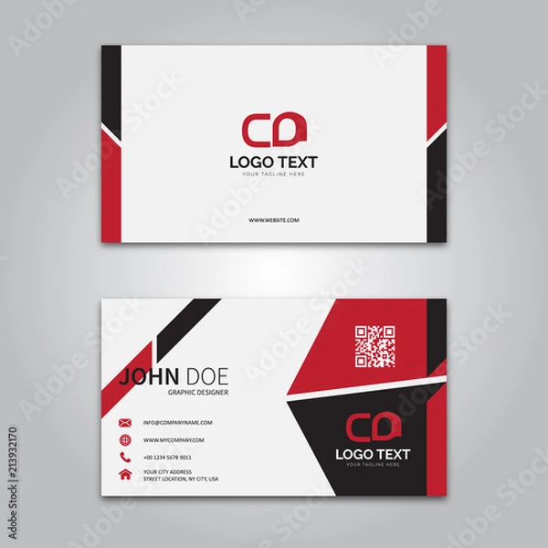 Obraz Red and black business card template