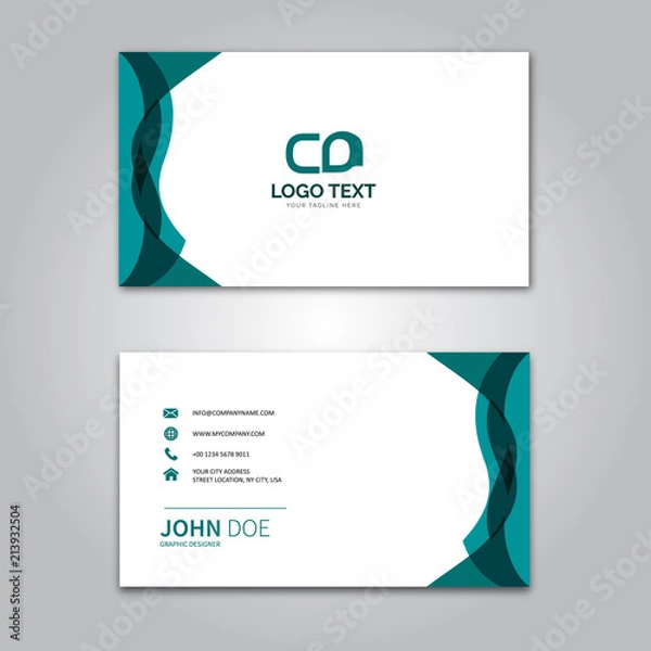 Obraz Green business card template