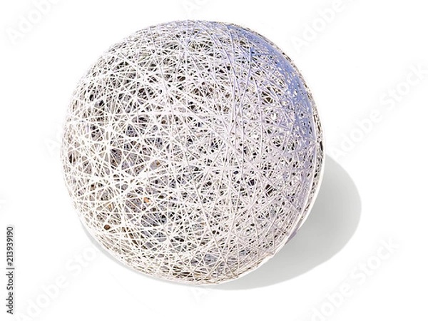 Fototapeta Isolated object - a white openwork ball.